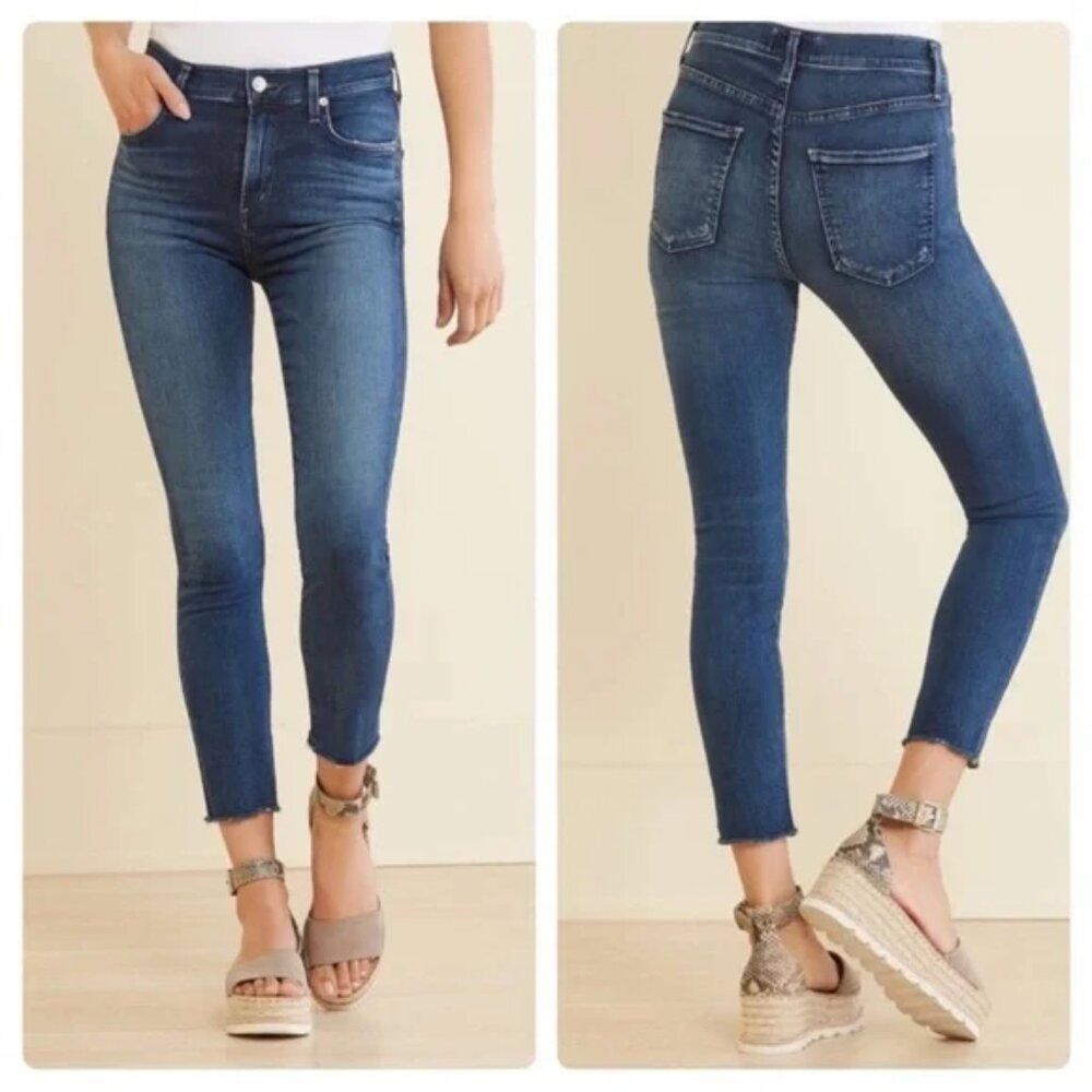 AGOLDE Jeans Womens 26 Blue Sophie Skinny Raw Hem Stretch Denim AU018-3006